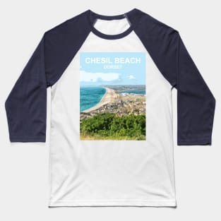 Chesil Beach Dorset England. Portland Travel poster Baseball T-Shirt